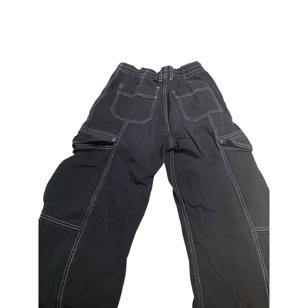 BDG Urban Outfitters Contrast Stitch Cargo Pants Wide Leg Black 29 Y2K Skater - Picture 9 of 11